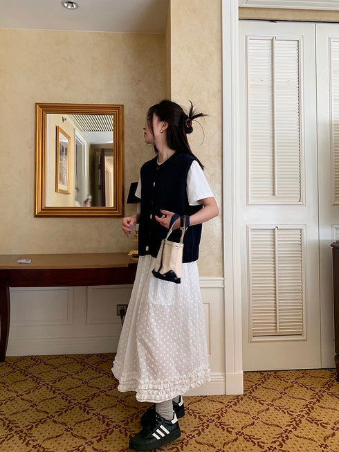 Ladies Embroider Ruffle Border Skirts